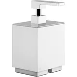 GESSI Rettangolo Accessoires Seifenspender Standversion, Behälter weiß, 20837031, Farbe: Chrom