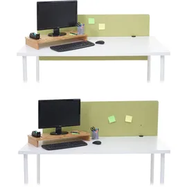 Mendler Akustik-Tischtrennwand HWC-G75, Büro-Sichtschutz Schreibtisch Pinnwand, doppelwandig Stoff/Textil ~ 60x120cm grün