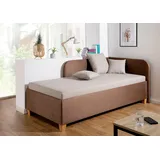 MAINTAL Polsterliege Aolana, mit Bettkasten, in 2 Breiten, Federkern- oder Bonellmatratze wählbar beige|braun 112 cm x 205 cm