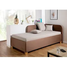 MAINTAL Polsterliege Aolana, mit Bettkasten, in 2 Breiten, Federkern- oder Bonellmatratze wählbar beige|braun 112 cm x 205 cm
