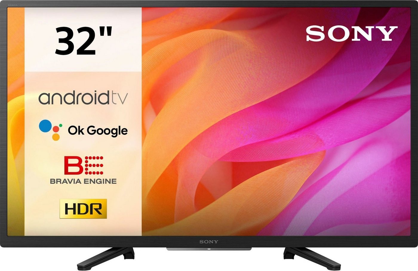 Sony KD-32W800/1 LCD-LED Fernseher (80 cm/32 Zoll, WXGA, Android TV, BRAVIA, HD Heady, Smart TV, Triple Tuner, HDR) schwarz