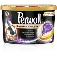 Perwoll Renew & Care Caps Schwarz & Faser Waschmittel (18 Wäschen), sanft reinigende All-in-1 Waschmittel Caps zur Farbauffrischung und Faserglättung bei schwarzer & dunkler Wäsche