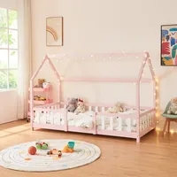 [en.casa] Kinderbett Sisimiut 90 x 200 cm Rosa / Weiß