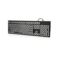 Dilwe Mechanische Retro-Tastatur mit Kabel,104 Tasten mit mechanischer Welle Gaming Tastatur,Hintergrundbeleuchtung/wasserdicht/staubdicht/Plug-and-Play/Ergonomische Tastatur,für Desktop und Notebook