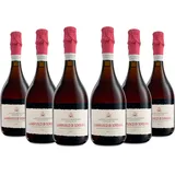 Castelli Modenesi Lambrusco di Sorbara DOC, Rotwein mit frischem und spritzigem Geschmack, fruchtiges und intensives Bouquet, 11 Prozent Vol., 6 Flaschen 750 ml