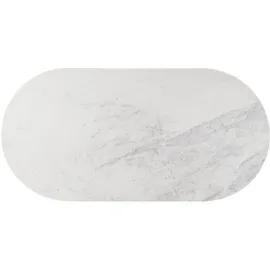 MASSIVMOEBEL24.DE Esstisch oval Mango 200x100x76x76 schwarz lackiert / Marmor weiß BARCELONA #136