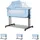 Chipolino Beistellbett 2 in 1 Zen Laufstall Moskitonetz Matratze Räder Bremse blau