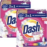 Dash 2 in 1 Colorwaschmittel mit Weichspülerduft, Pulver – 2 x 3 kg (ca. 100 Waschladungen)