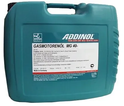 Addinol Gasmotorenöl MG 40 PowerSynth, 20 Liter