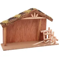 VBS Krippe Damaskus Holz Moos 40x13x26 cm Weihnachtsdeko Krippenfiguren Krippenstall Weihnachten Dekoartikel