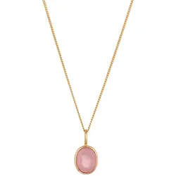 Elli Anhänger Quarz Rosé 925 Sterling Silber goldfarben Damen 