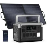 OUKITEL P1000 Plus Tragbare Powerstation mit 100W Solarpanel, 1024Wh LFP Batterie Backup mit 4x1800W AC Ausgäng, Schnellladung von 0-80% in 40 Mins Solar Generator, Notstromaggregat für Camping