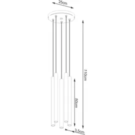 Sollux Lighting Pastelo 5-flg. 25 cm rund Holz beige
