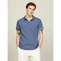 Tommy Hilfiger Poloshirt »FLAG CUFF SLIM POLO«, Gr. XXL, Faded Indigo, , 63404641-XXL