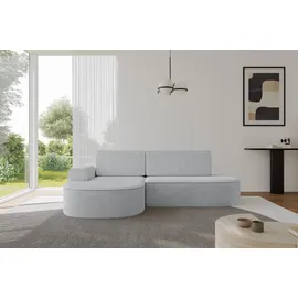 altdecor Eckcouch Samt mit Schlaffunktion 2-Sitzer Grau