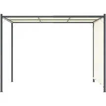 vidaXL Pergola 3 x 3 m inkl. 1 Seitenteil Cremeweiß