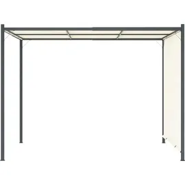 vidaXL Pergola 3 x 3 m inkl. 1 Seitenteil Cremeweiß