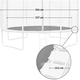 Jawinio Trampolin-Sprungtuch Schwarz 366 cm