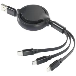 Renkforce USB-Ladekabel USB 2.0 USB-A Stecker 1.00 m Chrom-Schwarz Flexibel RF-5800360