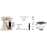 KitchenAid Küchenmaschine 5KSM125EFL FRESH LINEN, Gratis Fleischwolf, Schüssel, Spritzgebäckvorsatz (Wert ca. 238,-UVP) beige