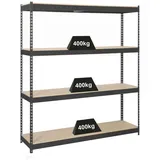 Proregal Schwerlastregal Wood Yeti Four HxBxT 200 x 180 x 75 cm Fachlast 400 kg Anthrazit