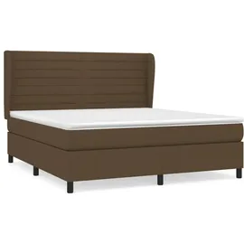 vidaXL Boxspringbett mit Matratze Dunkelbraun 180x200 cm Stoff