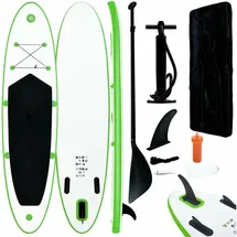 vidaXL Aufblasbares Stand Up Paddle Board Set 390 x 80 x 10 cm grün/weiß