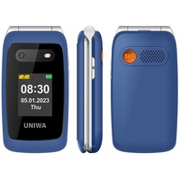 UNIWA 4G Klapphandy Seniorenhandy mit großen Tasten Handy, ohne Vertrag Mobiltelefon mit Ladestation, großes Volumen, SOS Taschenlampe Radio, 2,4-Zoll Farbdisplay Mobiltelefon V202T (blau)
