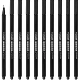 Westcott STORYLINER Fineliner schwarz 10 Stück | Premium Fineliner mit 0,4mm Strichstärke | Präzise Strichführung, metalleingefasste Spitze, schnelltrocknende Tinte auf Wasserbasis | E-737760 00