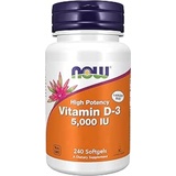 NOW Foods Vitamin D3 5000 IU 240 Weichkapseln