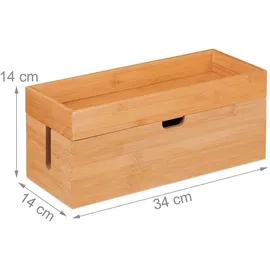 Relaxdays Kabelbox 14 x 34 x 14 cm 1-tlg. braun