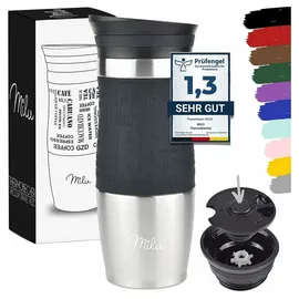 MILU Isolierbecher 0,37 l Schwarz 3 St.