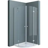 doporro Duschkabine 80x80x190cm Duschabtrennung inkl. flache-Duschwanne ESG-Sicherheitsglas Klarglas Easy-Clean-Beschichtung