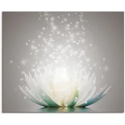Artland Küchenrückwand »Magie der Lotus-Blume«, (1 tlg.), Alu Spritzschutz mit Klebeband, einfache Montage Artland grau