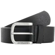 JACK & JONES Herrengürtel Leder schwarz/silber 105
