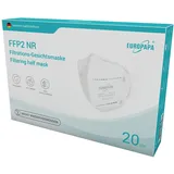 EUROPAPA® FFP2 Weiss Maske 5-Lagen Mundschutzmaske Stelle zertifiziert Atemschutzmasken hygienische Einzelverpackung EU 2016/425 (20 Stück x 2)