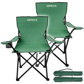 24move Campingstuhl 2er Set Grün