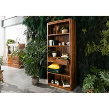 MASSIVMOEBEL24.DE Bücherregal 88 x 40 x 205 cm Walnuss