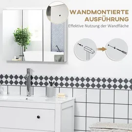 kleankin Spiegelschrank 55 cm Silber