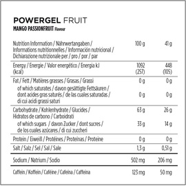 Powerbar PowerGel Mango-Passionfruit mit Koffein Riegel 24 x 41 g