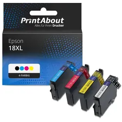 Druckerpatrone kompatibel mit Epson 18XL (T1816) - 4 Farben - Hoher Kapazität - Multipack