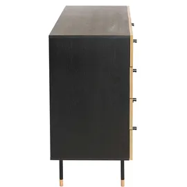 WoodMan Kommode WOODMAN "Jugend", eiche, schwarz, B:130cm H:87cm T:44cm, FSC-zertifizierter Holzwerkstoff, Sideboards, Kommode, Echtholzfurnier aus Eiche, in 2 Breiten, mit Schubladen, Metallfüße