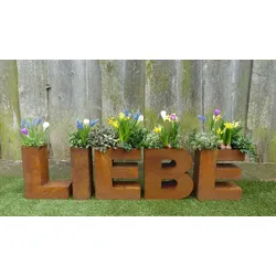 Badeko Schriftzug „LIEBE“ zum Beflanzen in Edelrostoptik