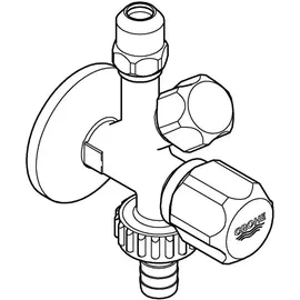 Grohe Universal Geräteanschlussventil, 1/2" x 3/8", x 3/4", chrom
