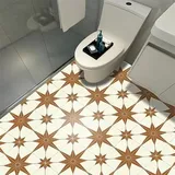 Fliesenaufkleber Braune Sterne Küchenrückwand,Wasserdicht Ölfest ​Klebefliesen Küche Fliesenaufkleber Bad,Fliesenfolie 3D Wandpaneele Selbstklebend 10 PC(10x10cm)