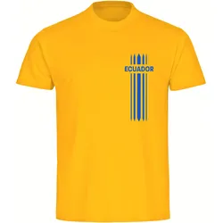 multifanshop Herren T-Shirt - Ecuador - Streifen - Druck blau - Männer