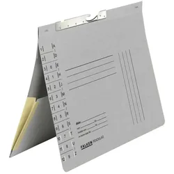 Falken 15033810 Pendelhefter, für DIN A4, 320g/m2 Manila-RC-Krt., Behördenheftung, mit Schlitzstanzung, mit Dehntasche am Rückdeckel - Grau