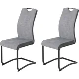 HELA Tische Schwingstuhl Riga, S VT Velvet hellgrau Seiten WS anthr. 2er Set