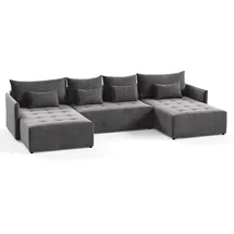 Sofnet Wohnlandschaft Grau, Textil, 7-Sitzer, U-Form,Rechteckig, 365x80x180 cm, Wohnzimmer, Sofas & Couches, Wohnlandschaften, Wohnlandschaften in U-Form