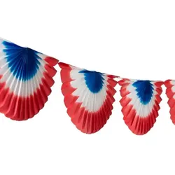 Wandgirlande blau weiss rot  schwer entflammbar Papier 3 m